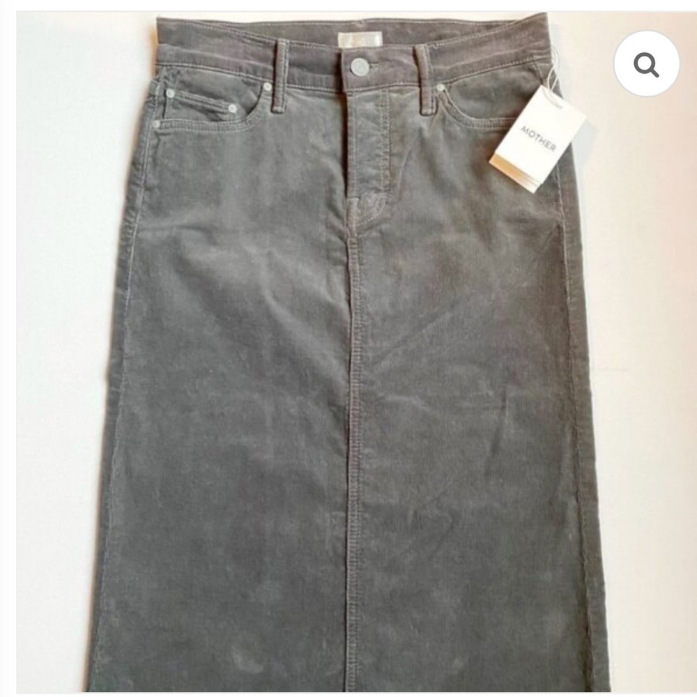 MOTHER Corduroy Cutout Skirt Hopscotch Grey